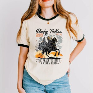 Simply Sage Market ���f�B�[�X �g�b�v�X T�V���c Simply Sage Market Sleepy Hollow Dead and Breakfast - Ringer Tee Vintage Black �u���b�N