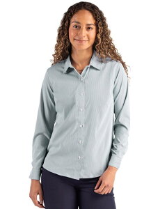 �J�b�^�[�A���h�o�b�N ���f�B�[�X �g�b�v�X �V���c Cutter & Buck Skylinepiconfidence Recycled Pinstripe Womens Long Sleeve Dresshirt Hunter And White �z���C�g