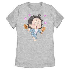 �A�j���L�����N�^�[ ���f�B�[�X �g�b�v�X T�V���c �O���t�B�b�N Licensed Character Juniors' Women's Demon Hunters Loving Corndogs Graphic Tee Athletic Heather �w�U�[