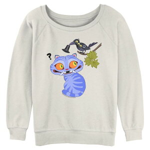 �A�j���L�����N�^�[ ���f�B�[�X �g�b�v�X T�V���c �p�C�� �O���t�B�b�N Licensed Character Juniors' K Pop Demon Hunters Graphic Long Sleeve Slouchy Terry Pullover Egret