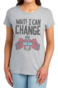 �A�j���L�����N�^�[ ���f�B�[�X �g�b�v�X T�V���c �O���t�B�b�N Licensed Character Juniors' Transformers Wait I Can Change Graphic Tee Heather Grey �O���[