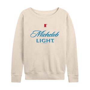 �A�j���L�����N�^�[ ���f�B�[�X �g�b�v�X T�V���c ���S �O���t�B�b�N Licensed Character Women's Michelob Light Logo Long Sleeve Graphic Tee Birch