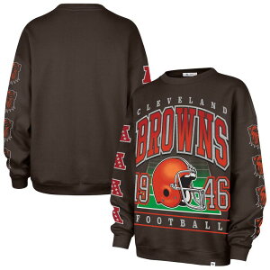 �t�H�[�e�B�Z�u���u�����h ���f�B�[�X �g�b�v�X T�V���c �X�E�F�b�g 47 Brand Women's '47 Brown Cleveland Browns Go Big Oversized Pullover Sweatshirt Brn Brown �u���E��