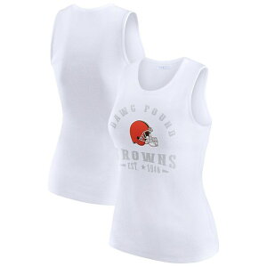 �E�F�A �o�C �G���� �A���h���[�Y ���f�B�[�X �g�b�v�X T�V���c ���u �O���t�B�b�N Women's WEAR by Erin Andrews White Cleveland Browns Ribbed Graphic Tank Top Brn White �z���C�g
