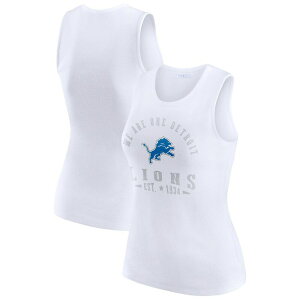 �E�F�A �o�C �G���� �A���h���[�Y ���f�B�[�X �g�b�v�X T�V���c ���u �O���t�B�b�N Women's WEAR by Erin Andrews White Detroit Lions Ribbed Graphic Tank Top Lns White �z���C�g