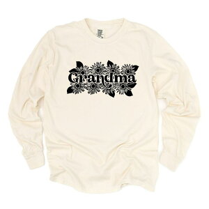 yz Simply Sage Market fB[X TVc gbvX Simply Sage Market Grandma Sunflower Garment Dyed Long Sleeve Ivory
