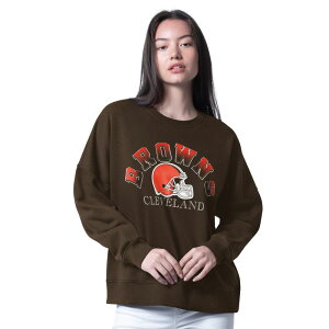 �W�[�X���[ �t�H�[�n�[ �o�C �J�[�� �o���N�X ���f�B�[�X �g�b�v�X T�V���c �X�E�F�b�g Women's G-III 4Her by Carl Banks Brown Cleveland Browns Oversized Feud Sweatshirt Brn Brown �u���E��