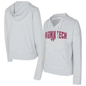 �A���u�����f�b�h ���f�B�[�X �g�b�v�X T�V���c V�l�b�N �p�C�� �p�[�J�[ Unbranded Men's Conceptsport White/Gray Virginia Techokies French Terry Striped V-Neck Pullover Hoodie Vat White �z���C�g