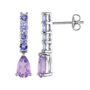 Xe O[X fB[X ANZT[ sAXECO Stella Grace Amethyst & Tanzanite Sterling Silver Drop Earrings Purple p[v