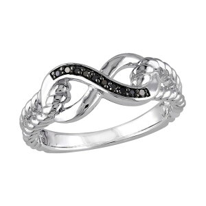 Xe O[X fB[X ANZT[ O Stella Grace Black Diamond Accent Sterling Silver Infinity Ring Black ubN
