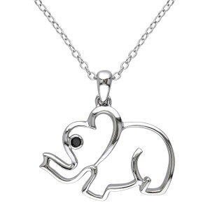yz Xe O[X fB[X lbNXE`[J[Ey_ggbv ANZT[ Stella Grace Sterling Silver Black Diamond Accent Elephant Pendant Necklace Sterling Silver