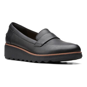 N[NX fB[X V[Y T_ U[ [t@[ ClarksR Sharon Gracie Women's Leather Loafers Black ubN
