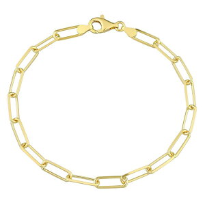 yz Xe O[X Y uXbgEoOEANbg ANZT[ Stella Grace Sterling Silver Fancy Cut Paper Clip Link Chain Bracelet Gold Tone