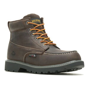 yz E@ Y u[cECu[c V[Y Wolverine Floorhand Moc Toe Men's Waterproof Work Boots Dark Coffee
