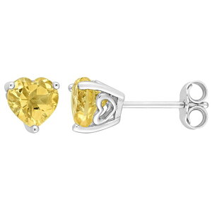 yz Xe O[X fB[X sAXECO ANZT[ Stella Grace Sterling Silver & Gemstone Heart Stud Earrings Citrine