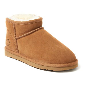 �f�B�A�t�H�[���Y ���f�B�[�X �V���[�Y �T���_�� �A���N�� �u�[�c Fireside by Dearfoams Riverland Women'shearling Micro Ankle Boot Slippers Chestnut