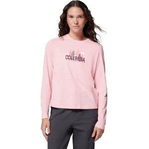 �R�����r�A ���f�B�[�X �g�b�v�X T�V���c �O���t�B�b�N Women's Columbia Graphic Long Sleeve Tee Pink Sand Treescape �s���N