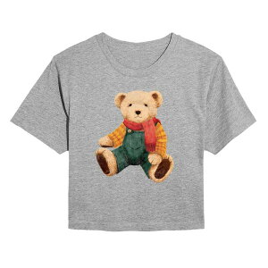�A�j���L�����N�^�[ ���f�B�[�X �g�b�v�X T�V���c �N���b�v�h Licensed Character Juniors' Fall Teddy Bear Cropped Tee Heather Gray �O���[