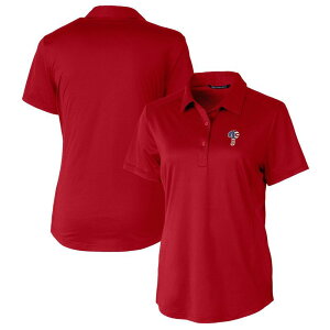 yz Jb^[AhobN fB[X TVc gbvX Women's Cutter & Buck Red Philadelphia Phillies Americana Logo Prospect DryTec Textured Stretch Polo Phl Red