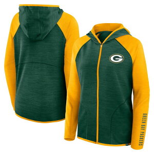 �t�@�i�e�B�N�X ���f�B�[�X �g�b�v�X T�V���c �p�[�J�[ Women's Fanatics Green/Gold Green Bay Packers Redzonend Around Pass Raglan Full-Zip Hoodie Pkr Green �O���[��