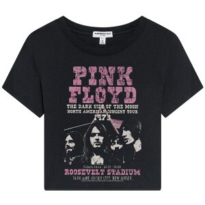 �A�j���L�����N�^�[ ���f�B�[�X �g�b�v�X T�V���c �O���t�B�b�N Licensed Character Juniors' Pink Floyd Graphicrop Tee Black �u���b�N