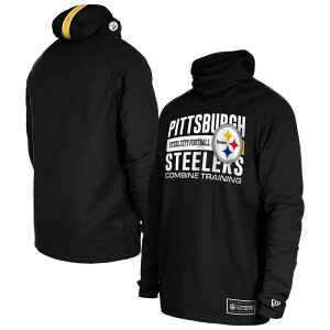 �j���[�G�� �����Y �g�b�v�X T�V���c �p�[�J�[ Men's New Era Black Pittsburgh Steelers Functional Fandom Balaclava Helmet Stripe Tri-Blend Hoodie Stl Black �u���b�N