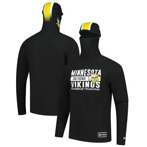 �j���[�G�� �����Y �g�b�v�X T�V���c �p�[�J�[ Men's New Era Black Minnesota Vikings Functional Fandom Balaclava Helmet Stripe Tri-Blend Hoodie Mvk Black �u���b�N
