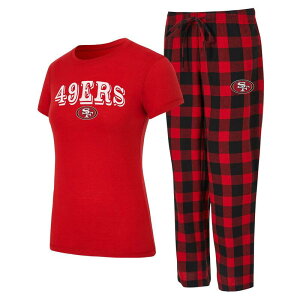 �A���u�����f�b�h ���f�B�[�X �A���_�[�E�F�A �i�C�g�E�F�A �p���c T�V���c Unbranded Women's Conceptsport San Francisco 49ers Avondale T-Shirt & Pants Flannel PJ Set 49red ���b�h