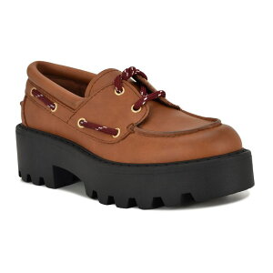 iCEFXg fB[X V[Y Xb|E[t@[ vbgtH[ Nine West Kerisa Women'slip-On Platform Lug Sole Loafers Dark Natural