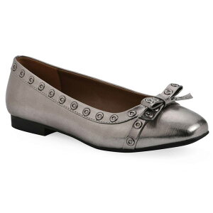 yz zCg}Ee fB[X T_ V[Y White Mountain Bodhi Women's Ballet Flats Slip-On Round Toe Flats Pewter Metallic