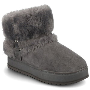 �W���[�j�[ ���f�B�[�X �V���[�Y �T���_�� �u�[�c Journee Thada Women's Faux Fur Slipper Boots Gray �O���[