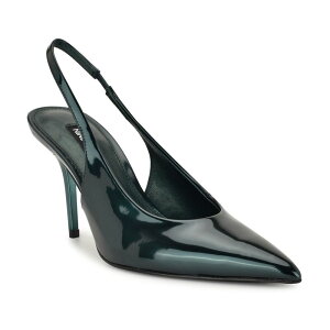 yz iCEFXg fB[X pvX V[Y Nine West Palomma Women's Pointed Toe Slingback Heels Teal Mirror Metallic
