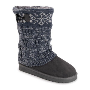 ���N���N�X ���f�B�[�X �V���[�Y �u�[�c�E���C���u�[�c �j�b�g MUK LUKS Cheryl Women's Knit Winter Boots Gray �O���[