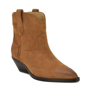 yz iCEFXg fB[X u[cECu[c V[Y Nine West Abreve Women's Suede Cowboy Ankle Boots Dark Natural Suede