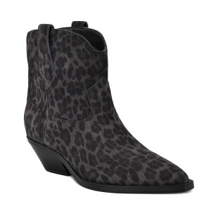 yz iCEFXg fB[X u[cECu[c V[Y Nine West Abreve Women's Suede Cowboy Ankle Boots Grau Leopard Suede