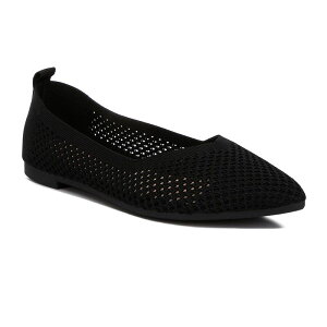yz hO fB[X T_ V[Y London Rag Selaris Women's Fly Knit Slip-On Ballerina Flats Black