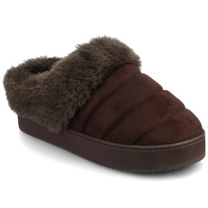yz W[j[ fB[X T_ V[Y Journee Blair Women's Quilted Cushioned Clog Slippers Brown