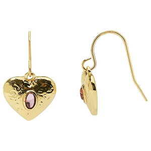 yz LC Lauren Conrad fB[X sAXECO ANZT[ LC Lauren Conrad Gold-Tone Simulated Gemstone Heart Dangle Earrings Pink