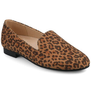 yz W[j[ fB[X T_ V[Y Journee Ishani Women's Almond Toe Ballet Flats In Regular & Wide Width Leopard Camel