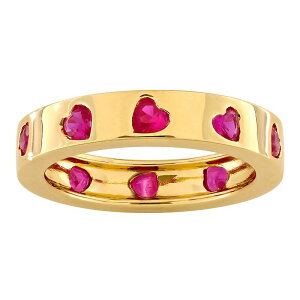Xe O[X fB[X ANZT[ O Stella Grace 18k Gold Over Silver Created Ruby Heart Eternity Ringold Tone S[h