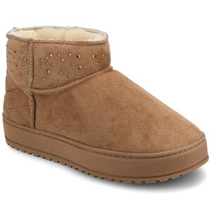 yz W[j[ fB[X T_ V[Y Journee Tarla Women's Sherpa-Lined Comfort Slipper Booties Chestnut