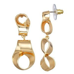iCEFXg fB[X ANZT[ sAXECO Nine West Gold-Tone Sculpted Ribbon Double Drop Earrings Gold Tone S[h