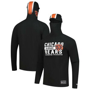 �j���[�G�� �����Y �g�b�v�X T�V���c �p�[�J�[ Men's New Era Black Chicago Bears Functional Fandom Balaclava Helmet Stripe Tri-Blend Hoodie Brs Black �u���b�N
