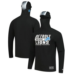 �j���[�G�� �����Y �g�b�v�X T�V���c �p�[�J�[ Men's New Era Black Detroit Lions Functional Fandom Balaclava Helmet Stripe Tri-Blend Hoodie Lns Black �u���b�N
