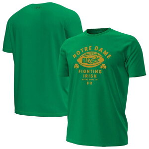 yz A_[A[}[ Y TVc gbvX Men's Under Armour Kelly Green Notre Dame Fighting Irish Football T-Shirt Ntd Green