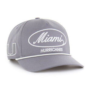 yz tH[eBZuuh Y Xq ANZT[ Men's '47 Gray Miami Hurricanes Contemporary Basics Foundational Rope Hitch Adjustable Hat Mia Grey
