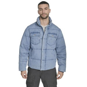 yz [oCX Y WPbgEu] AE^[ Men's Levi's Denim Puffer Jacket Light Wash Denim