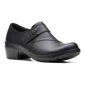 N[NX fB[X V[Y T_ U[ ClarksR Angie Pearl Women's Leather Slip-On Shoes Black ubN