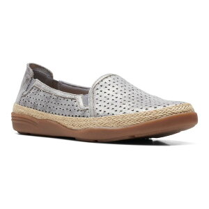 N[NX fB[X V[Y T_ U[ ClarksR Elaina Ruby Women's Leather Espadrille Shoes Pewter s[^[