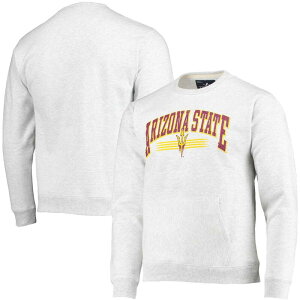 yz Aufbh Y TVc gbvX Men's League Collegiate Wear Heathered Gray Arizona State Sun Devils Upperclassman Pocket Pullover Sweatshirt Asu Grey